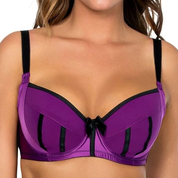 NWT Parfait sexy full coverage padded purple wine black 40D - Picture 2 of 7